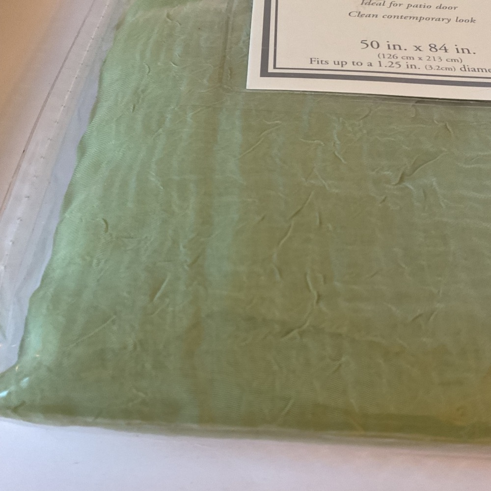 Set of 2 Anya Sheer Grommeted Curtain Panels Light Green 50” x 84” NWT - Picture 8 of 11